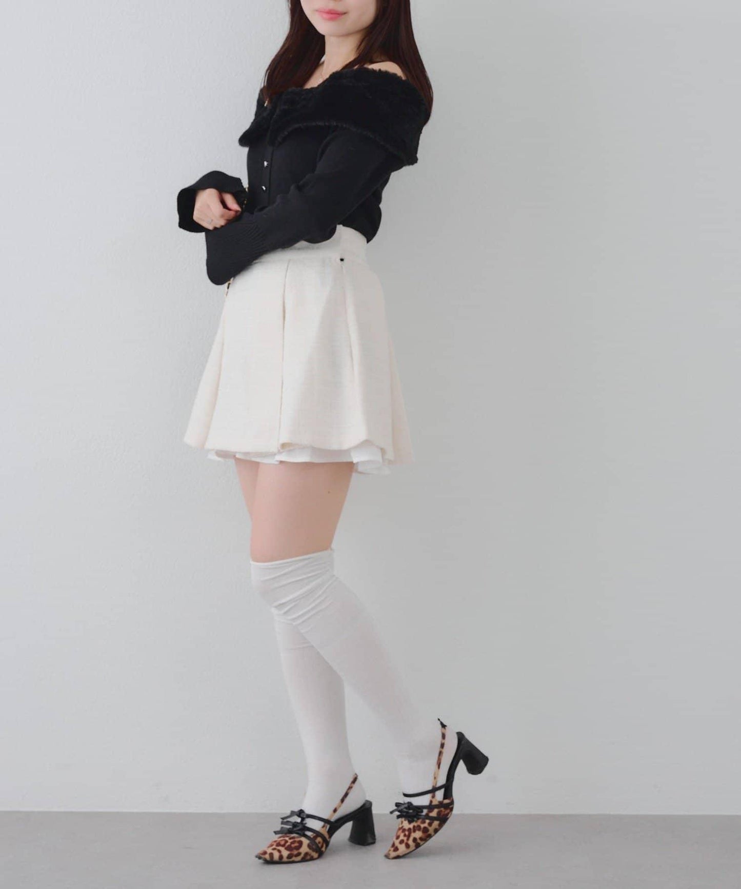 仿皮草翻領開衫