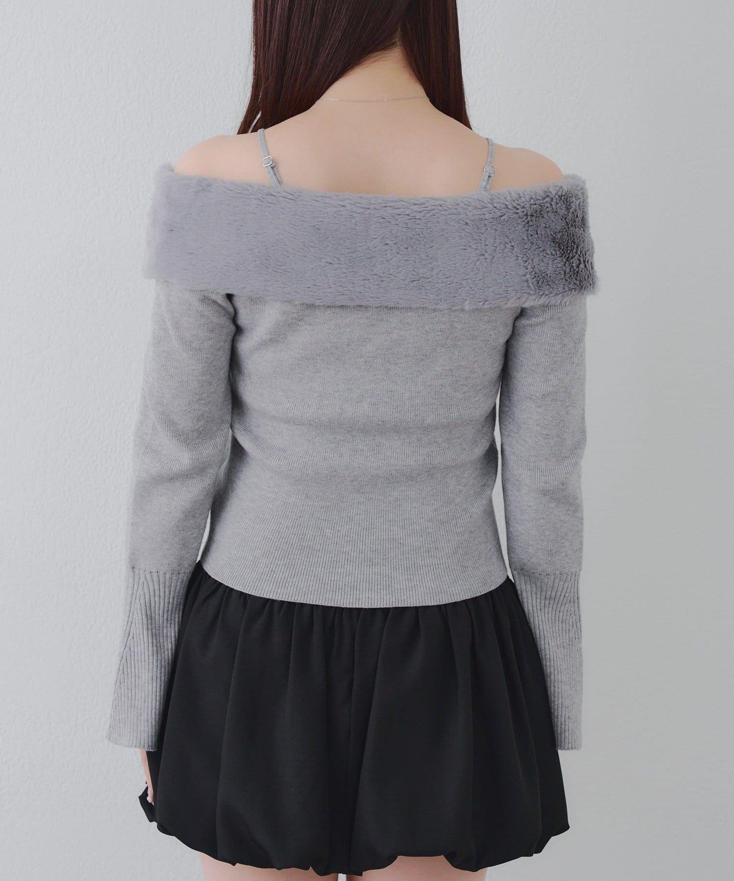 仿皮草翻領開衫