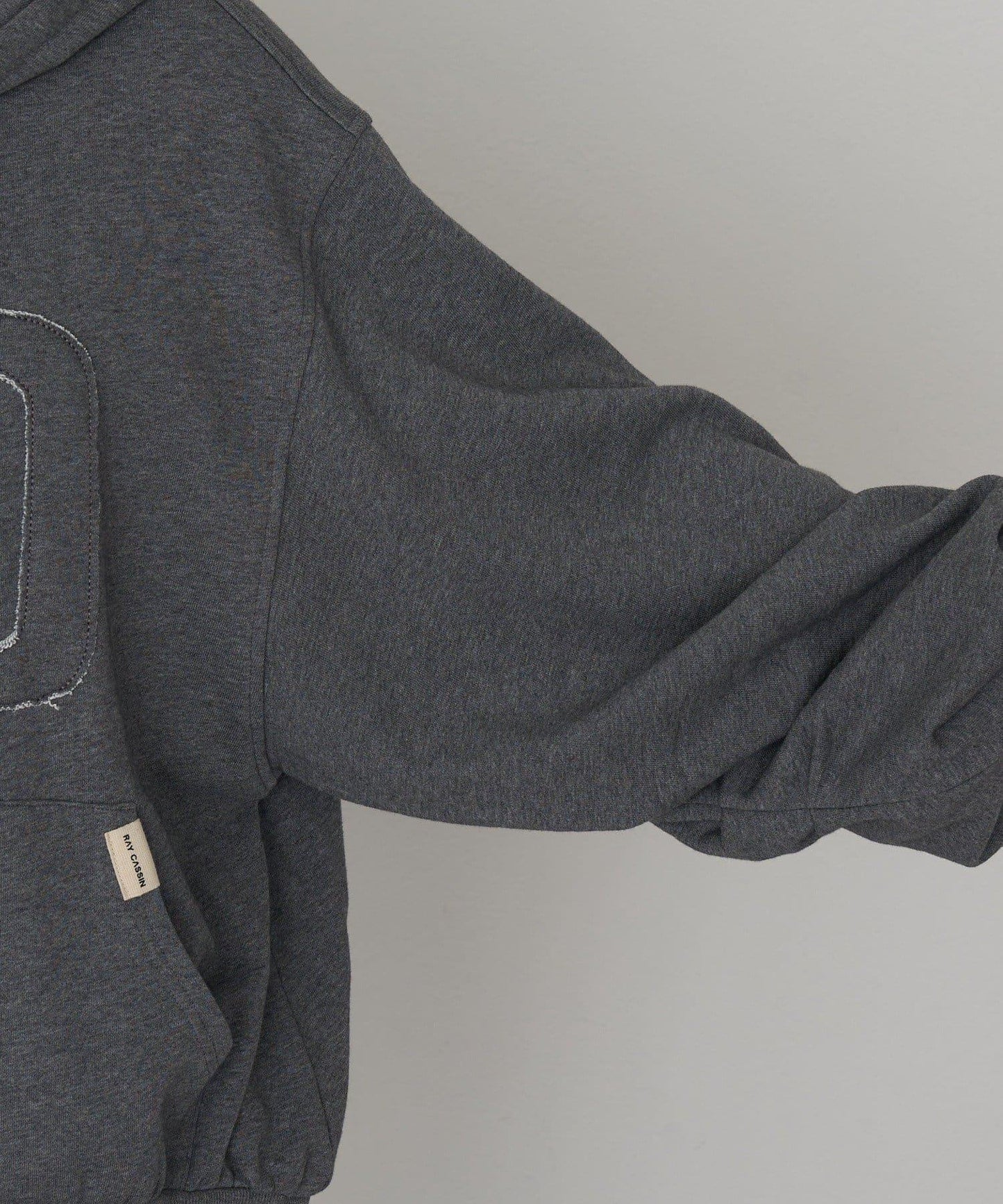 徽標貼布連帽拉鍊衛衣