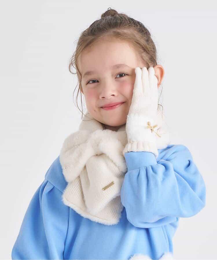 蝴蝶結毛絨圍巾