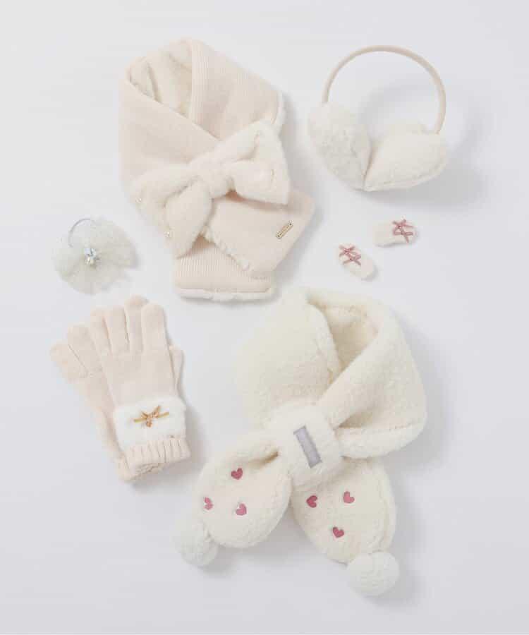蝴蝶結毛絨手套
