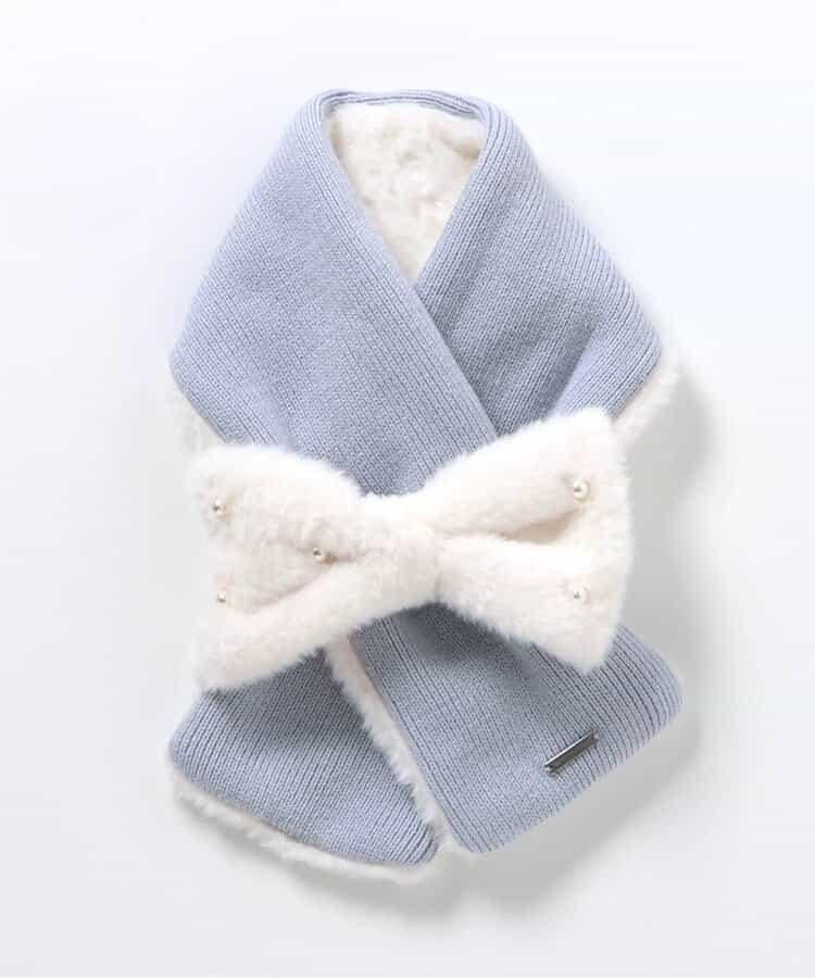 蝴蝶結毛絨圍巾