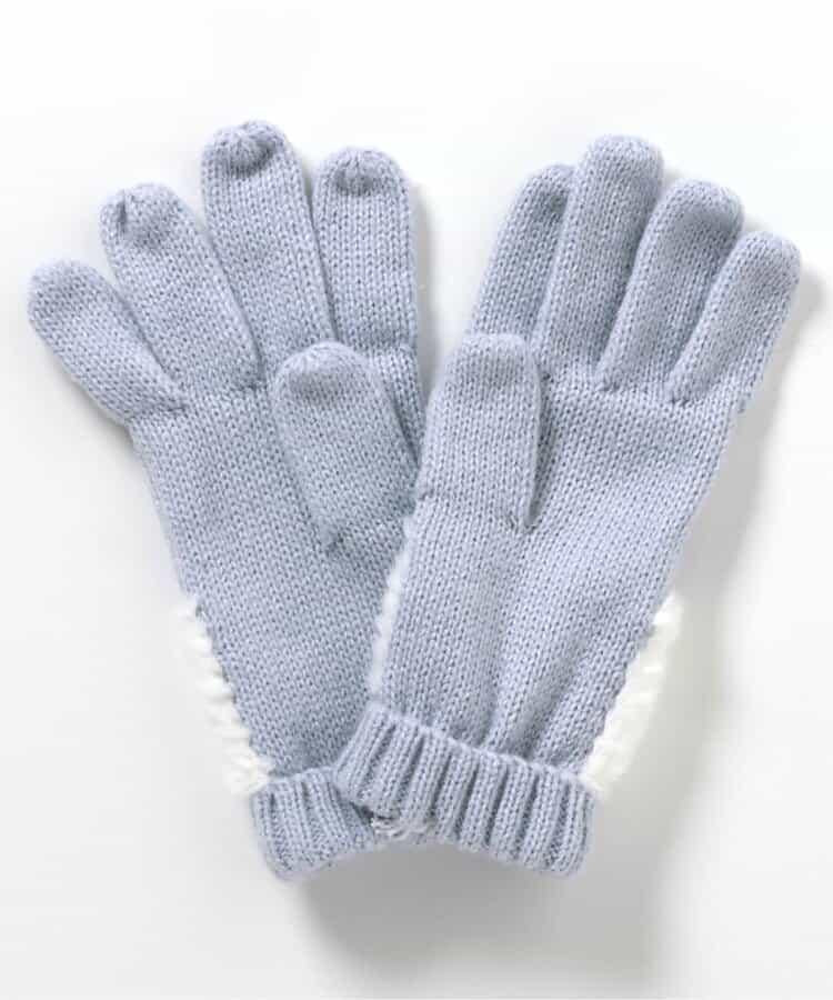 蝴蝶結毛絨手套