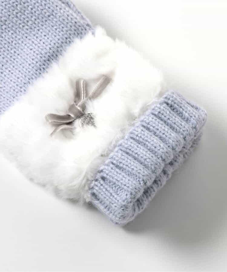 蝴蝶結毛絨手套