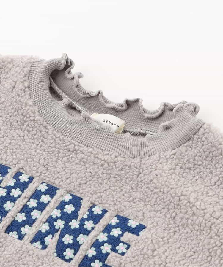 帶網紗刺繡絨面衛衣