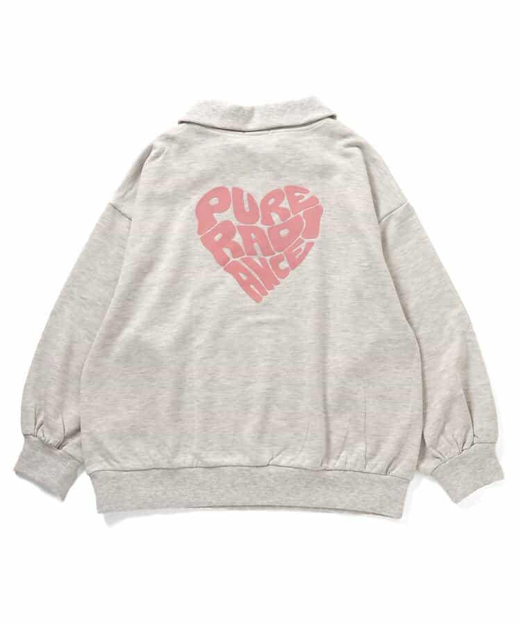 半拉鍊愛心寬鬆衛衣