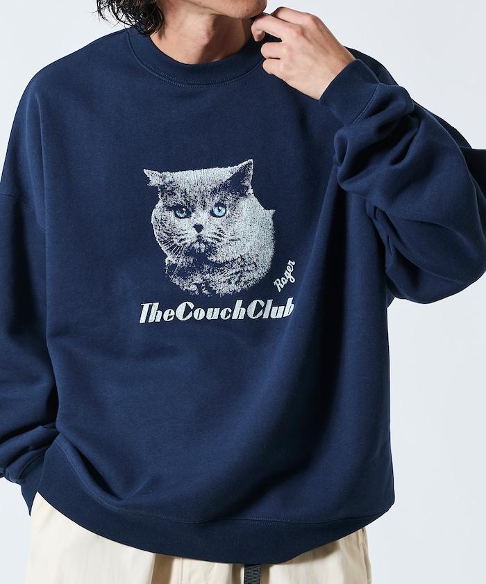 寬鬆版型前印花圓領衛衣 / CAT Portrait