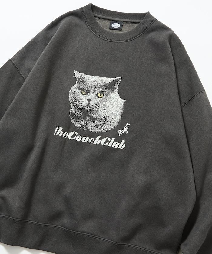 寬鬆版型前印花圓領衛衣 / CAT Portrait