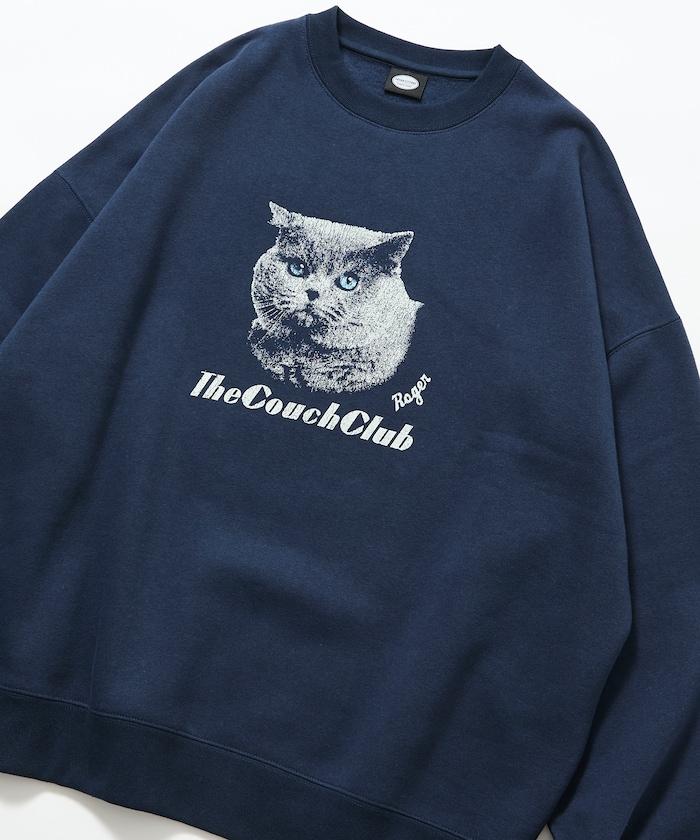 寬鬆版型前印花圓領衛衣 / CAT Portrait