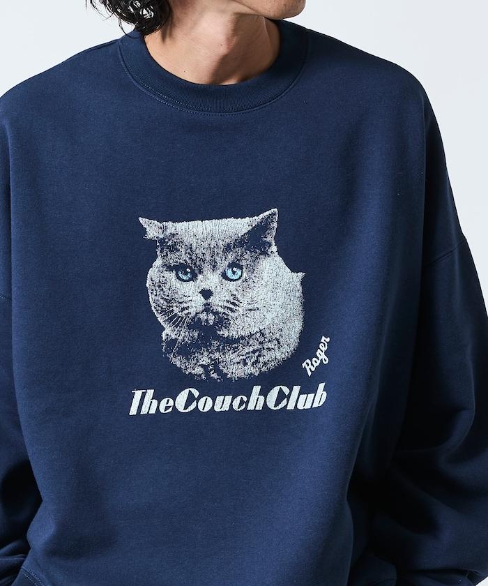 寬鬆版型前印花圓領衛衣 / CAT Portrait