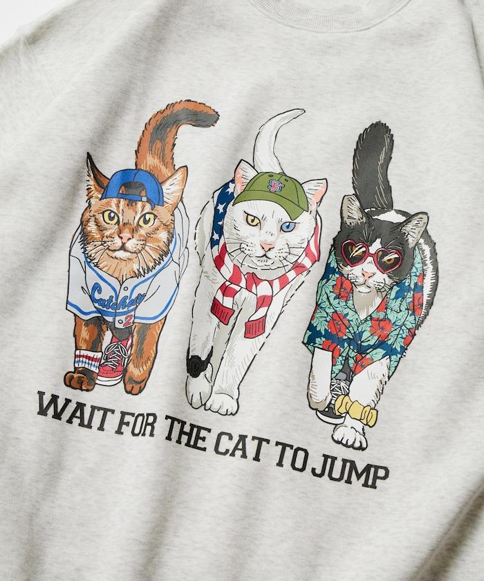 寬鬆版型 雙面印花 圓領衛衣 / THREE CATS