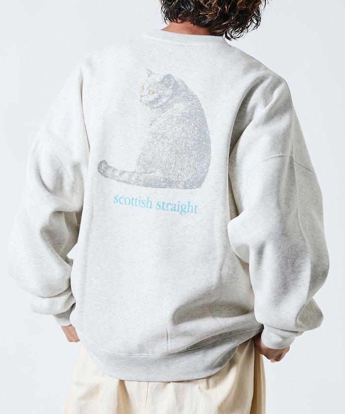 寬鬆版型背面印花圓領衛衣 / Look Back CAT