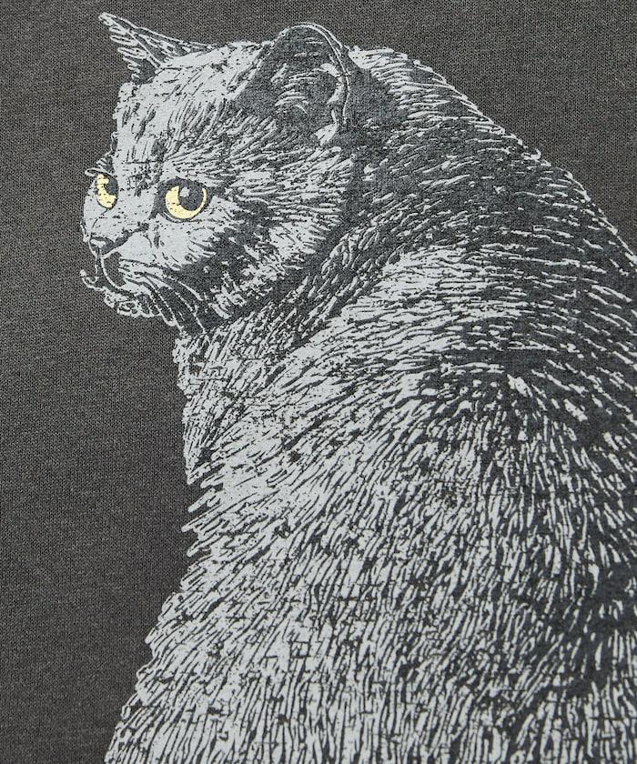 寬鬆版型背面印花圓領衛衣 / Look Back CAT