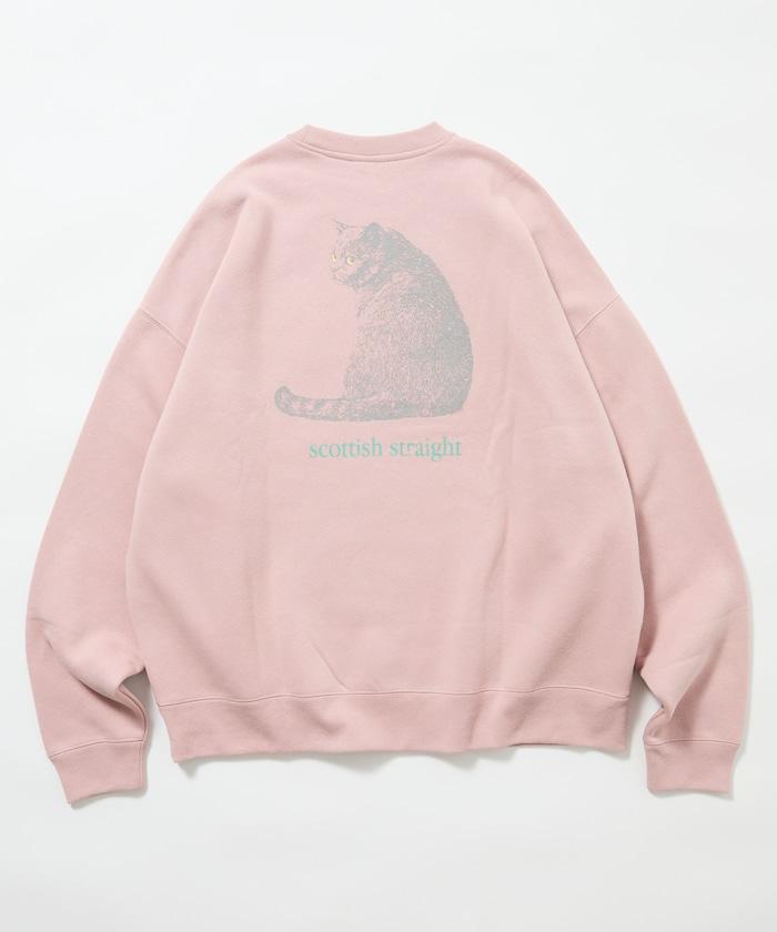 寬鬆版型背面印花圓領衛衣 / Look Back CAT