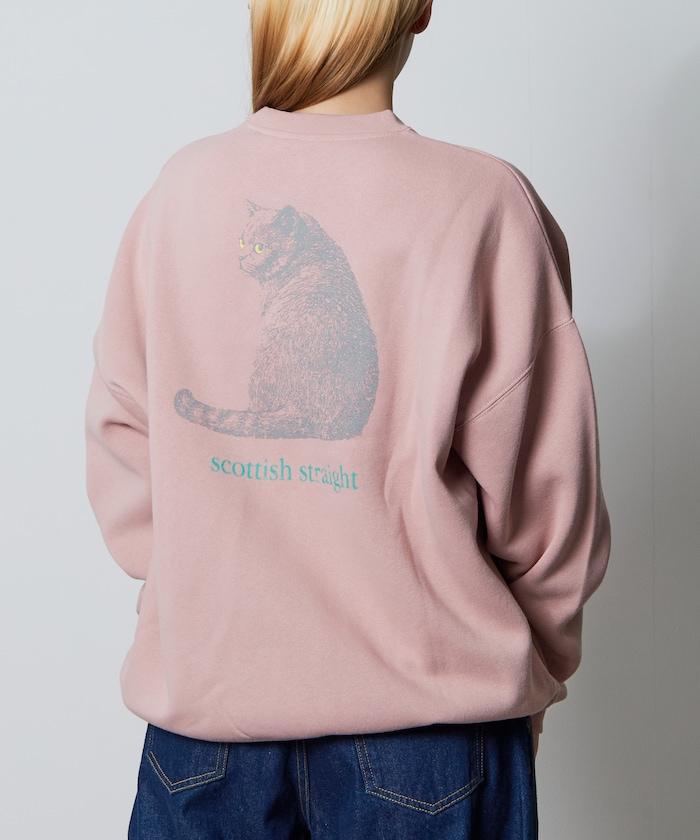 寬鬆版型背面印花圓領衛衣 / Look Back CAT