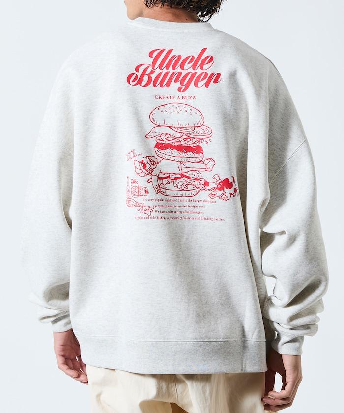 寬鬆版型背面印花圓領衛衣 / Uncle Burger