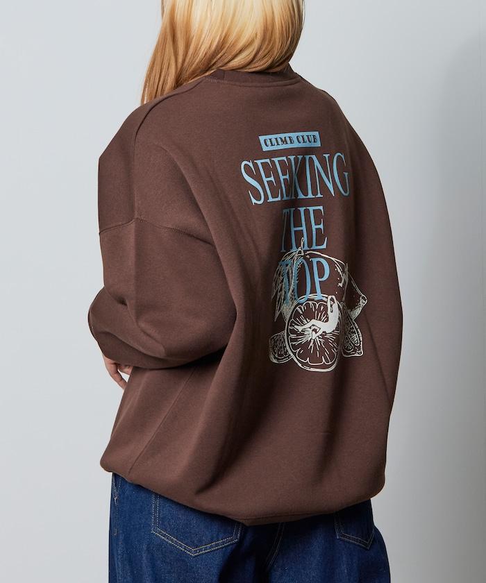 寬鬆版型背部印花圓領衛衣