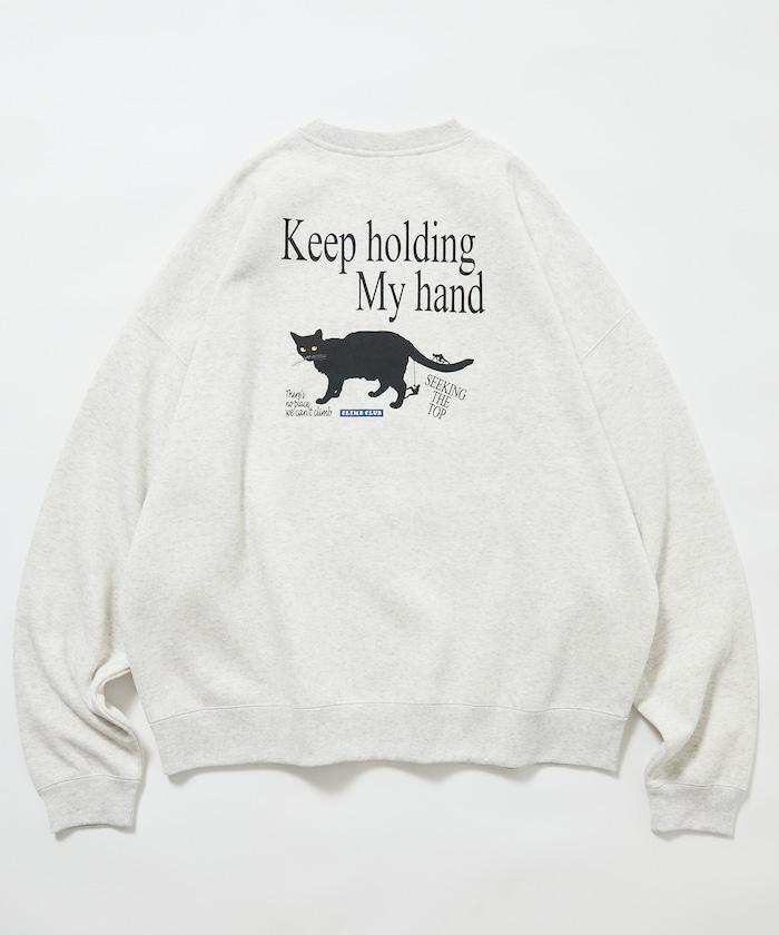 寬鬆版型背面印花圓領衛衣 / CLIMB CLUB Cat