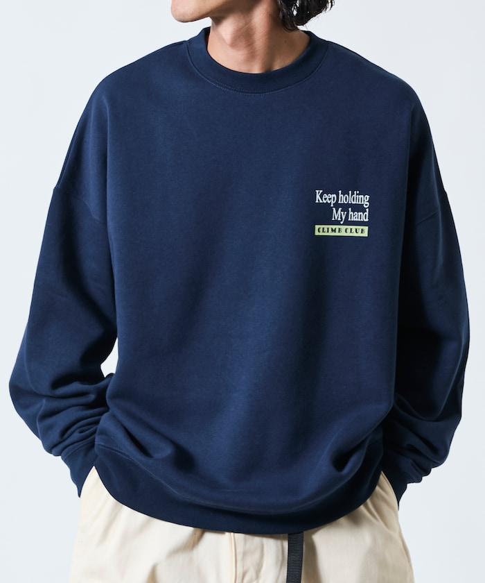 寬鬆版型背面印花圓領衛衣 / CLIMB CLUB Cat