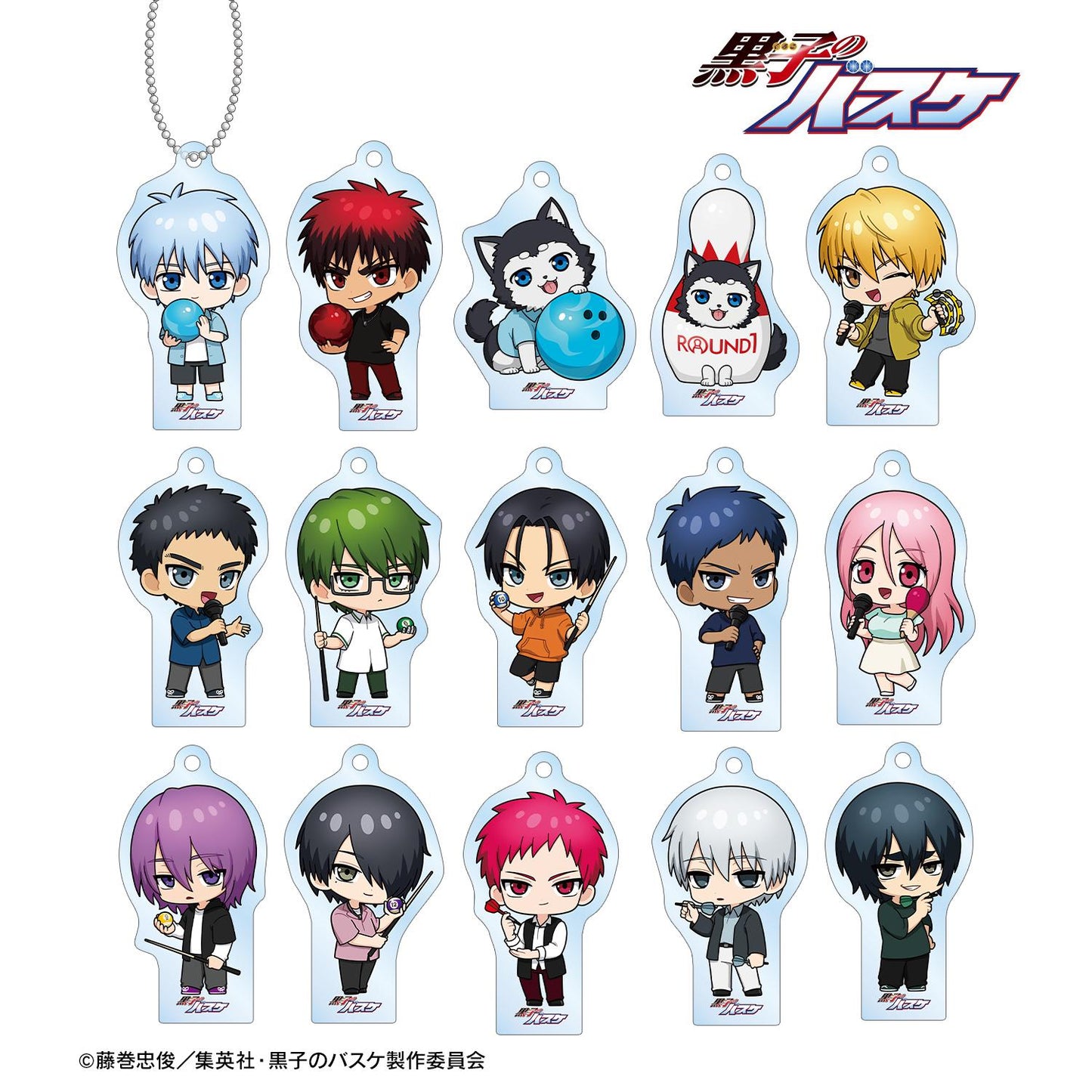 《黑子的籃球》Q版角色亞克力鑰匙扣(單品/全套BOX)【BOX/15包入】