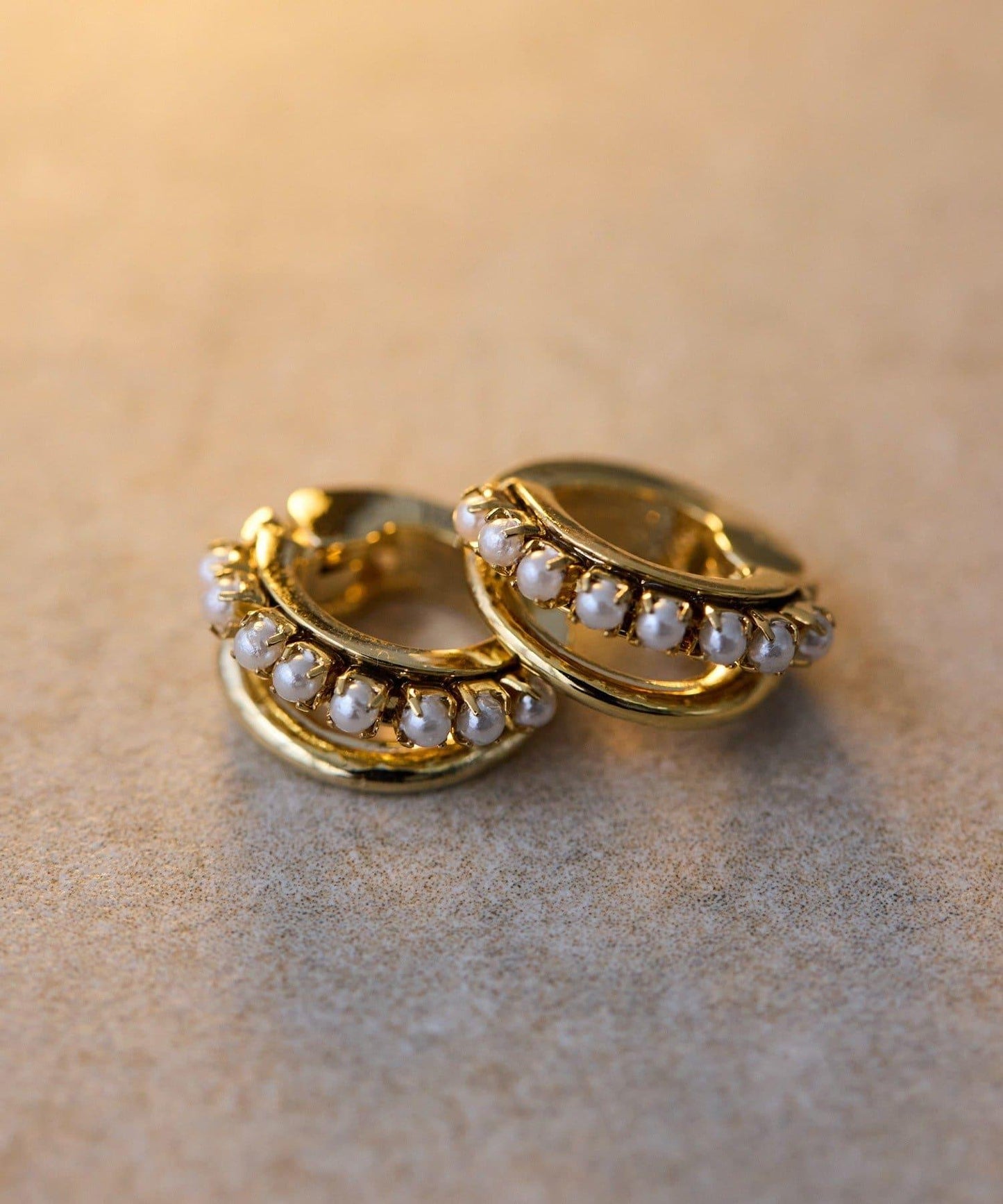 珍珠雙層線條耳夾/耳骨夾