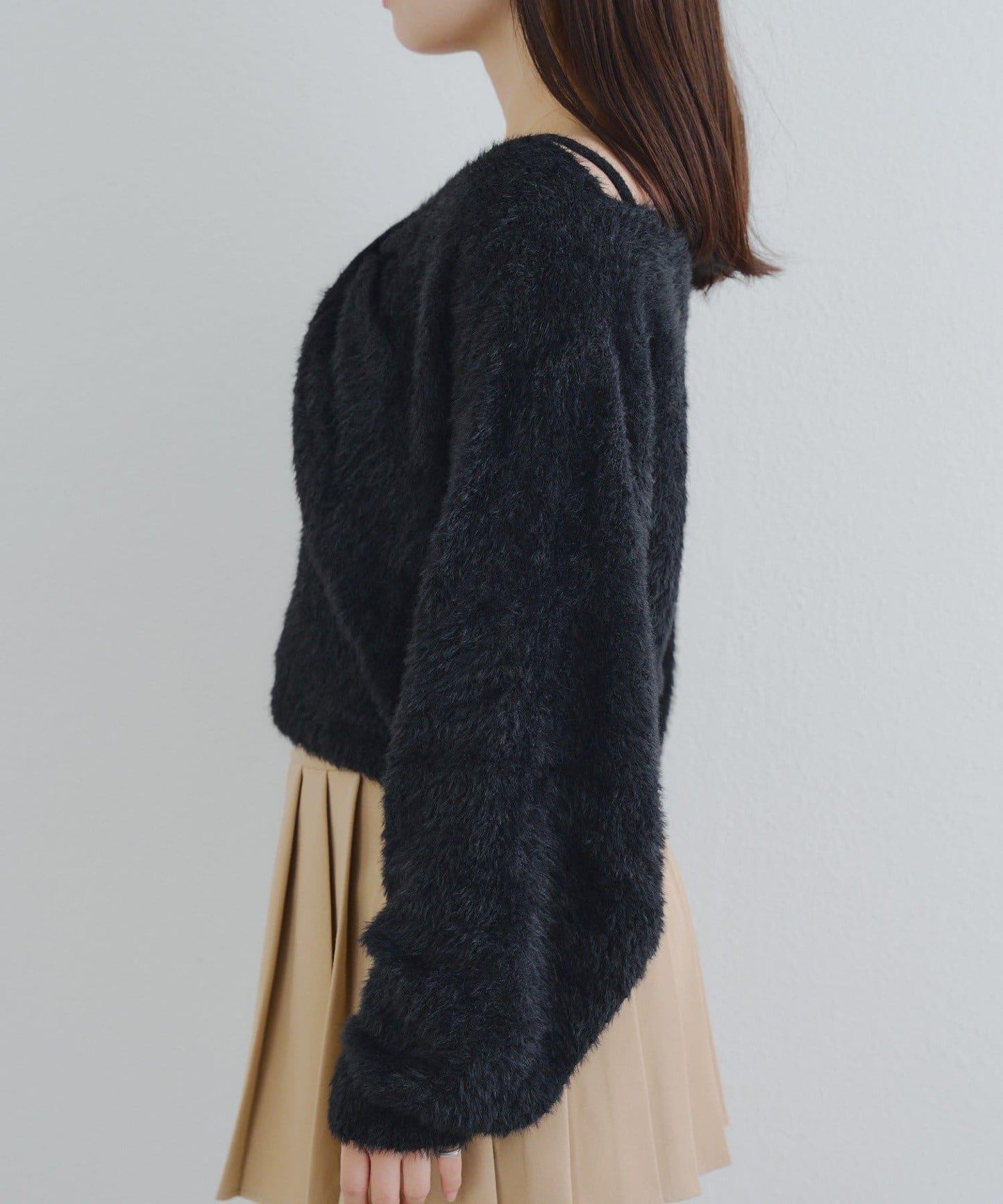 【2件套】吊帶+蝴蝶結羽毛針織衫