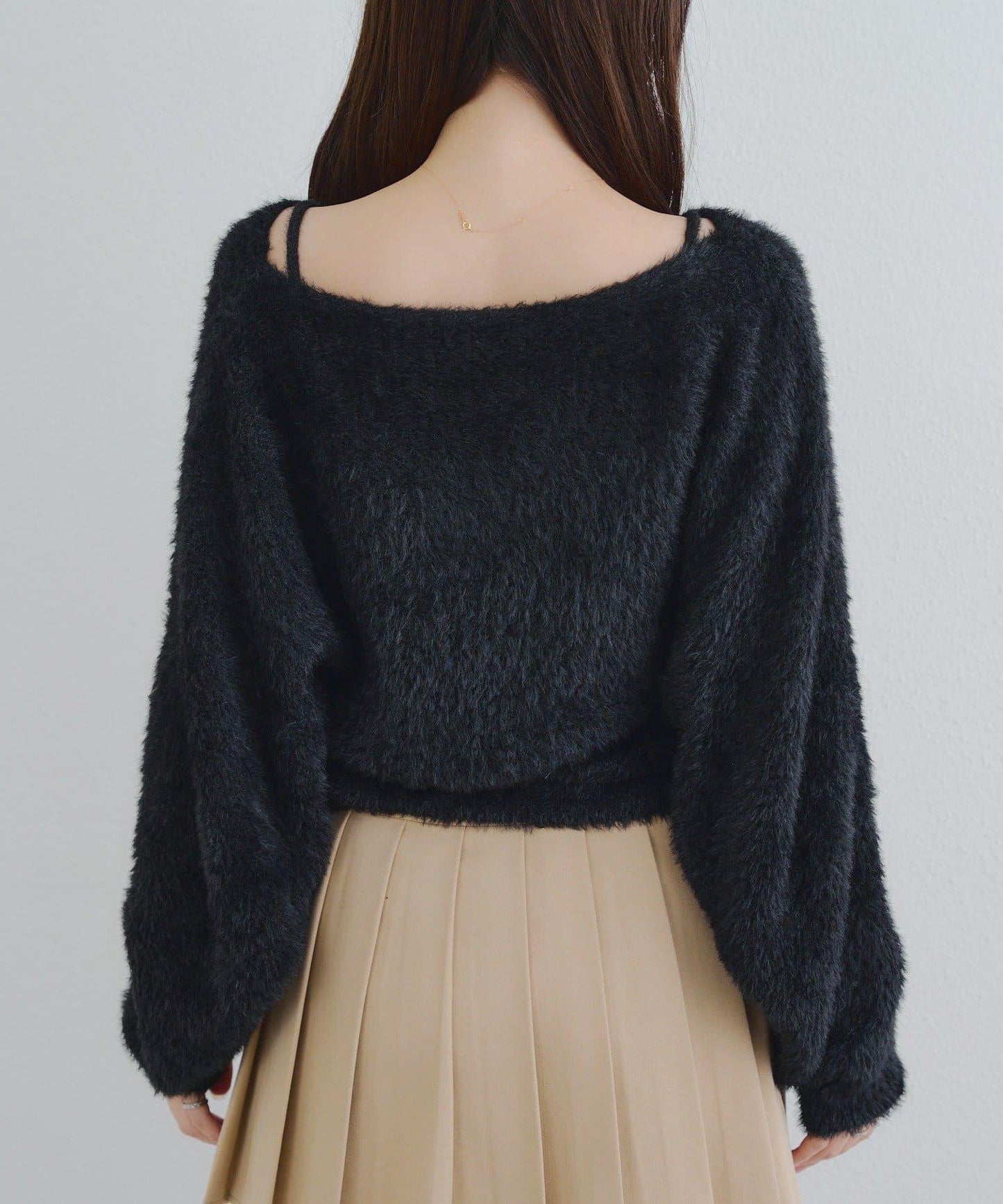 【2件套】吊帶+蝴蝶結羽毛針織衫