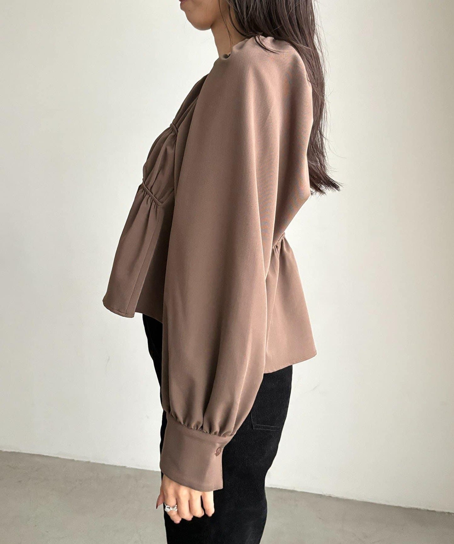 【前後兩穿設計】方領泡泡袖襯衫