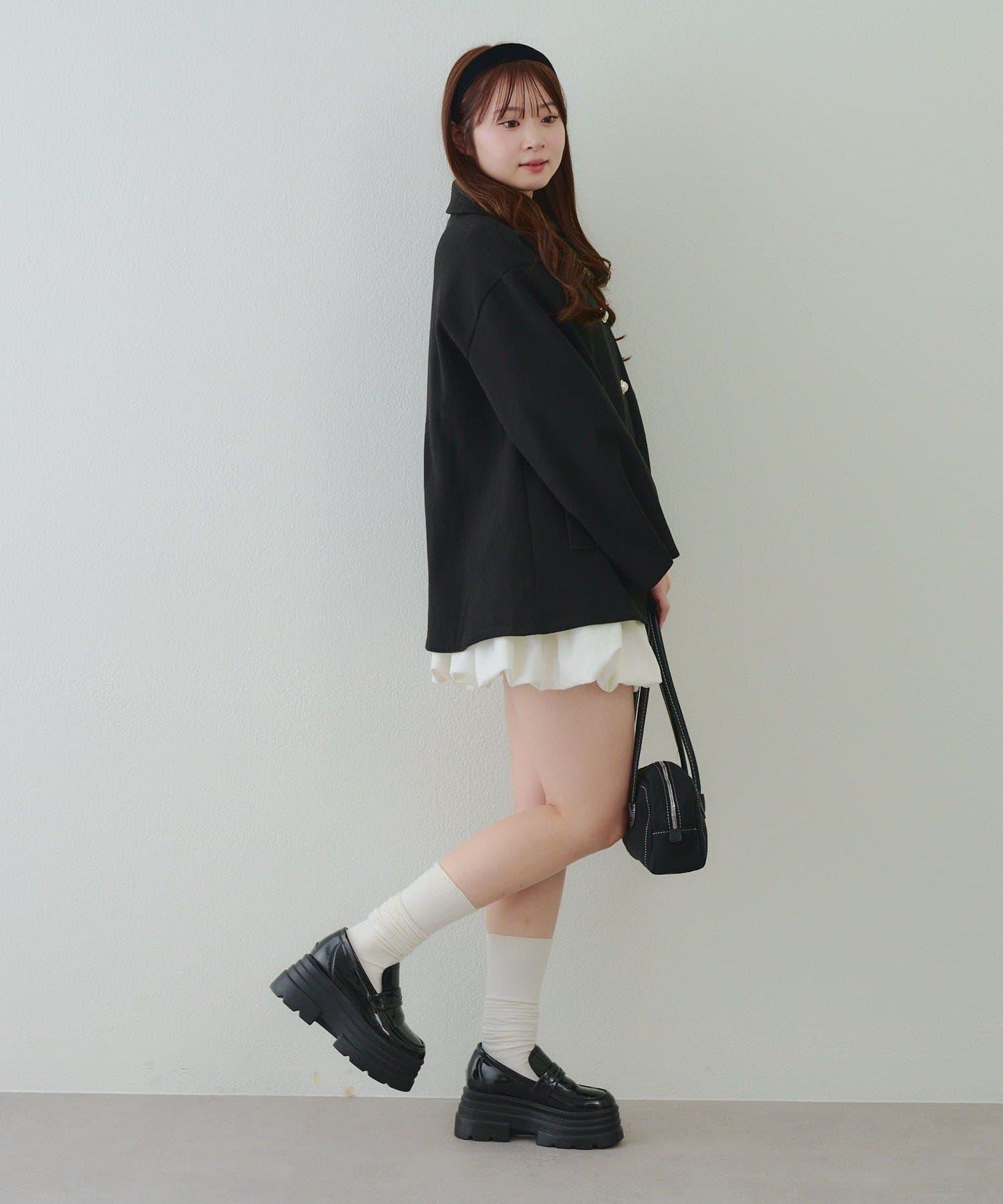 中長款荷葉邊下襬外套