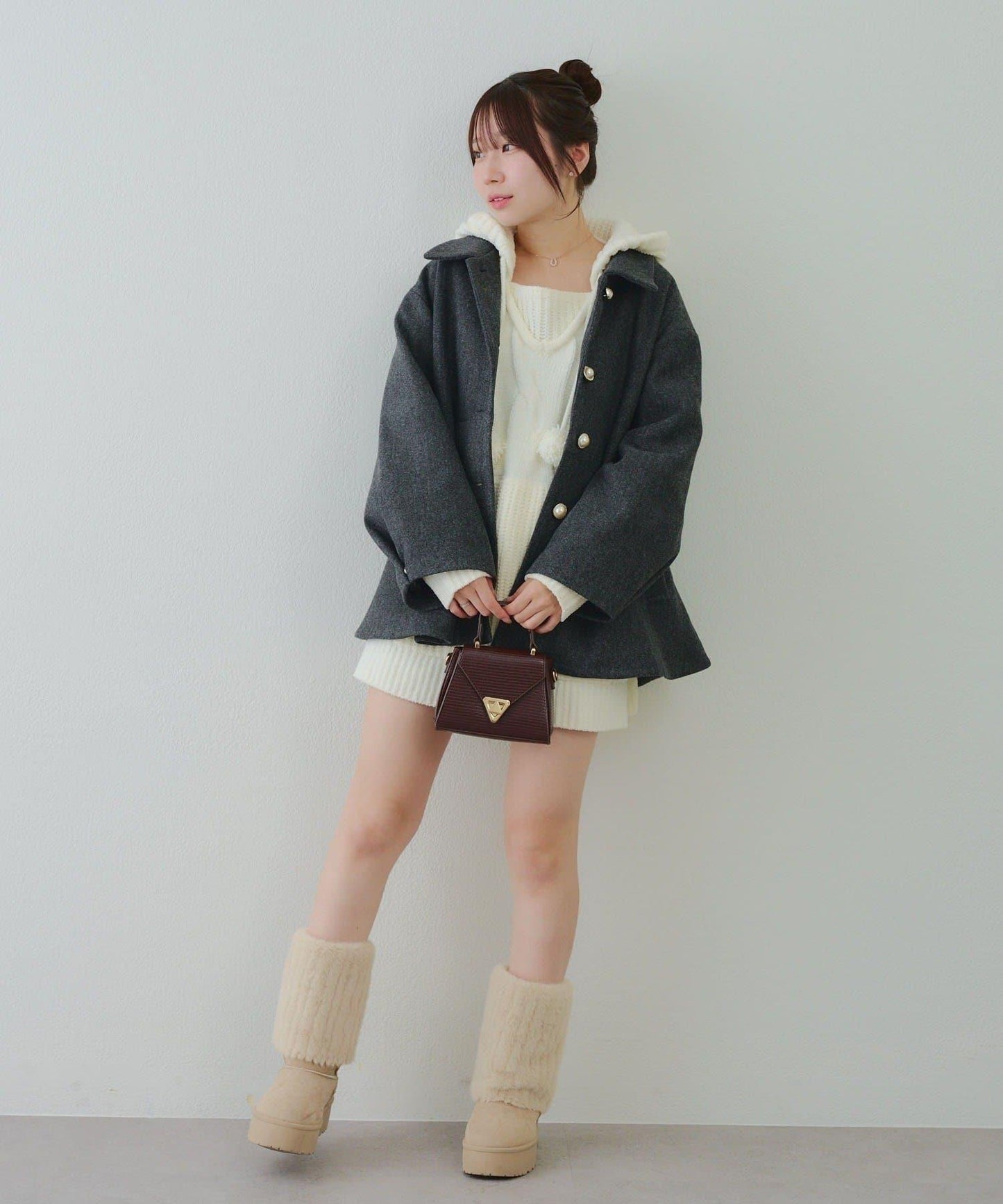 中長款荷葉邊下襬外套