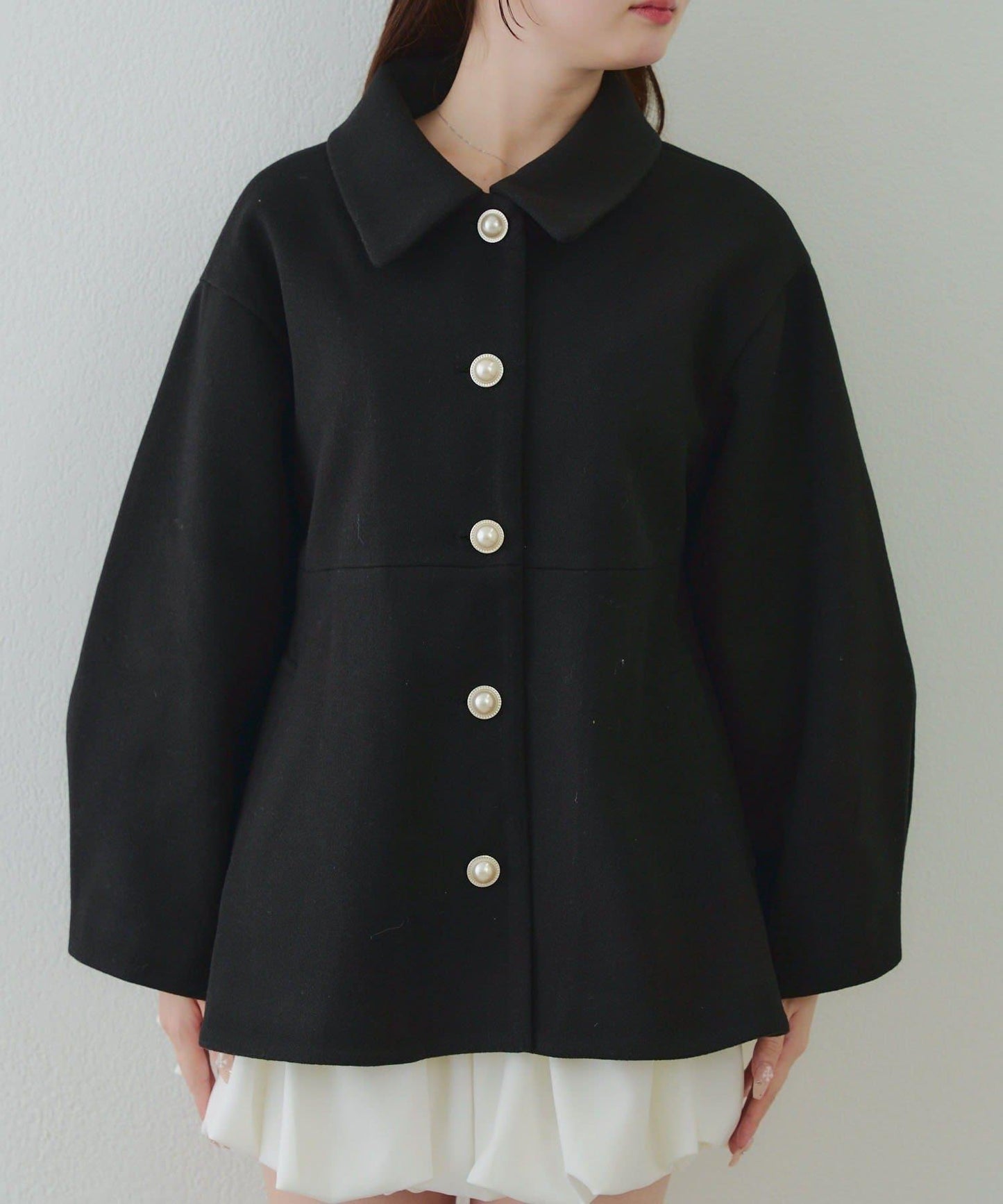 中長款荷葉邊下襬外套