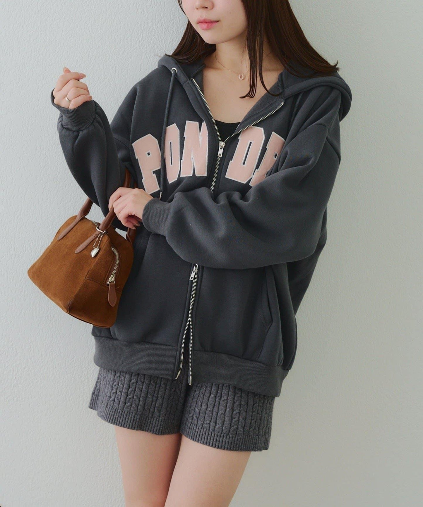 大LOGO拉鍊連帽衛衣