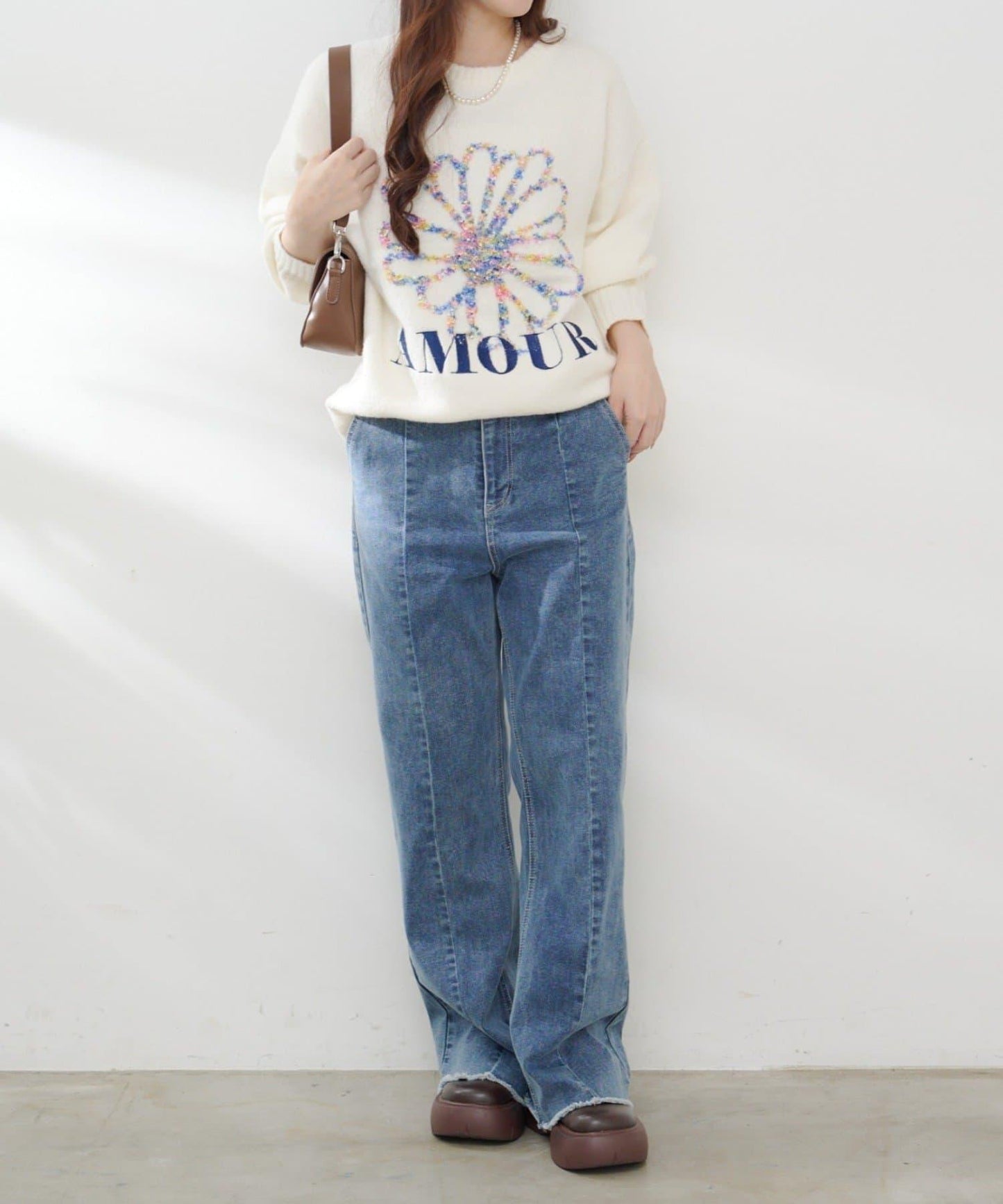 花卉提花針織衫