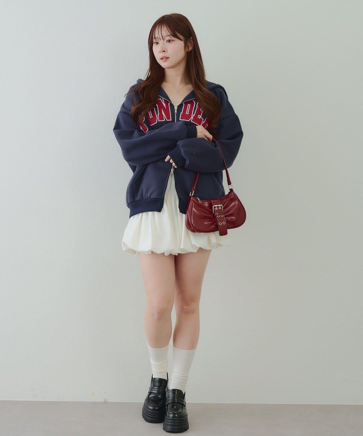 大LOGO拉鍊連帽衛衣