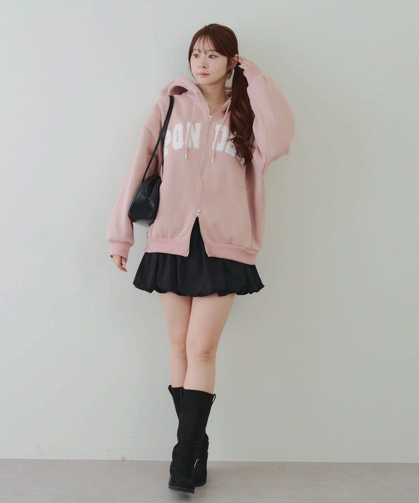 大LOGO拉鍊連帽衛衣