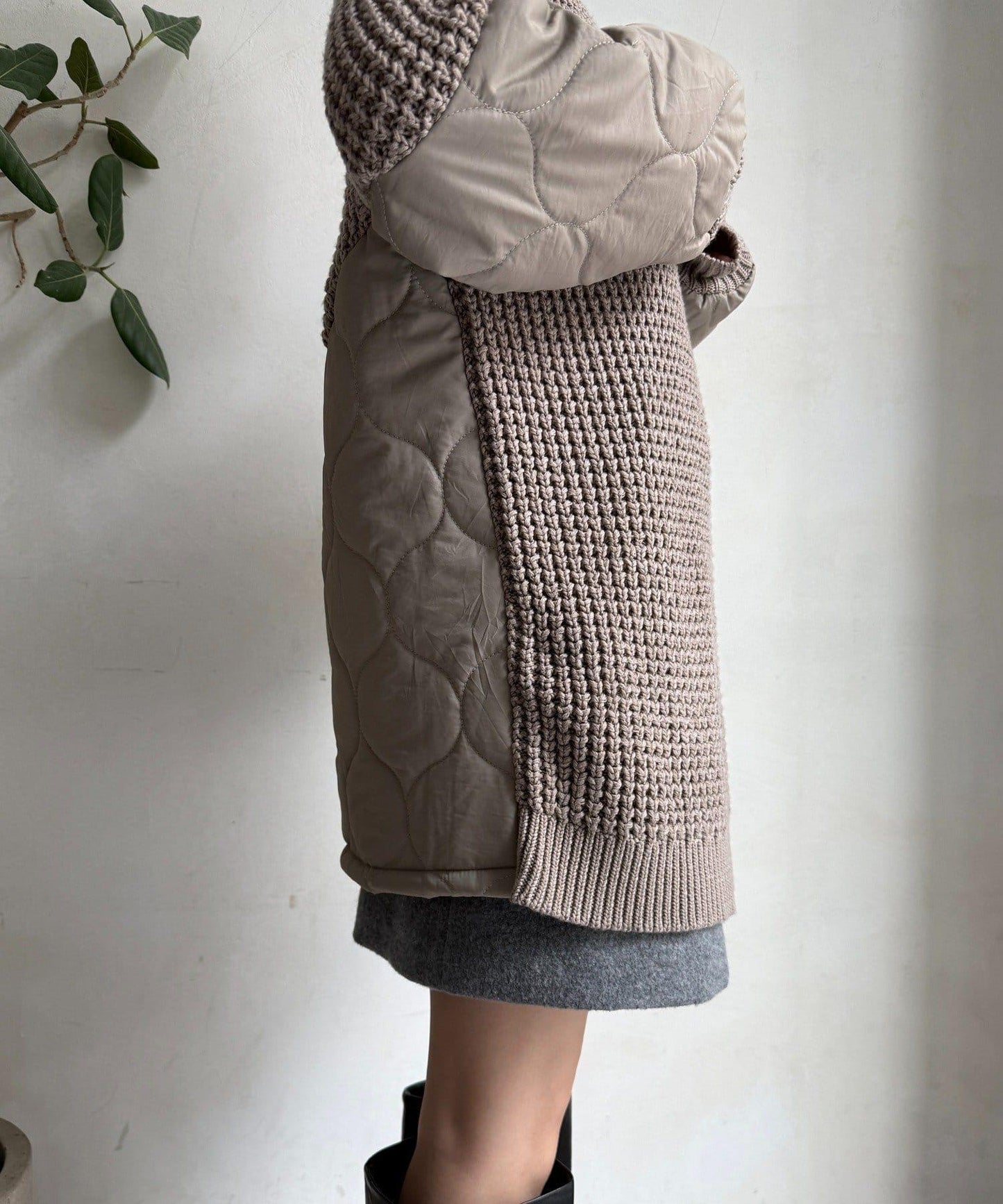 拼接絎縫針織衫