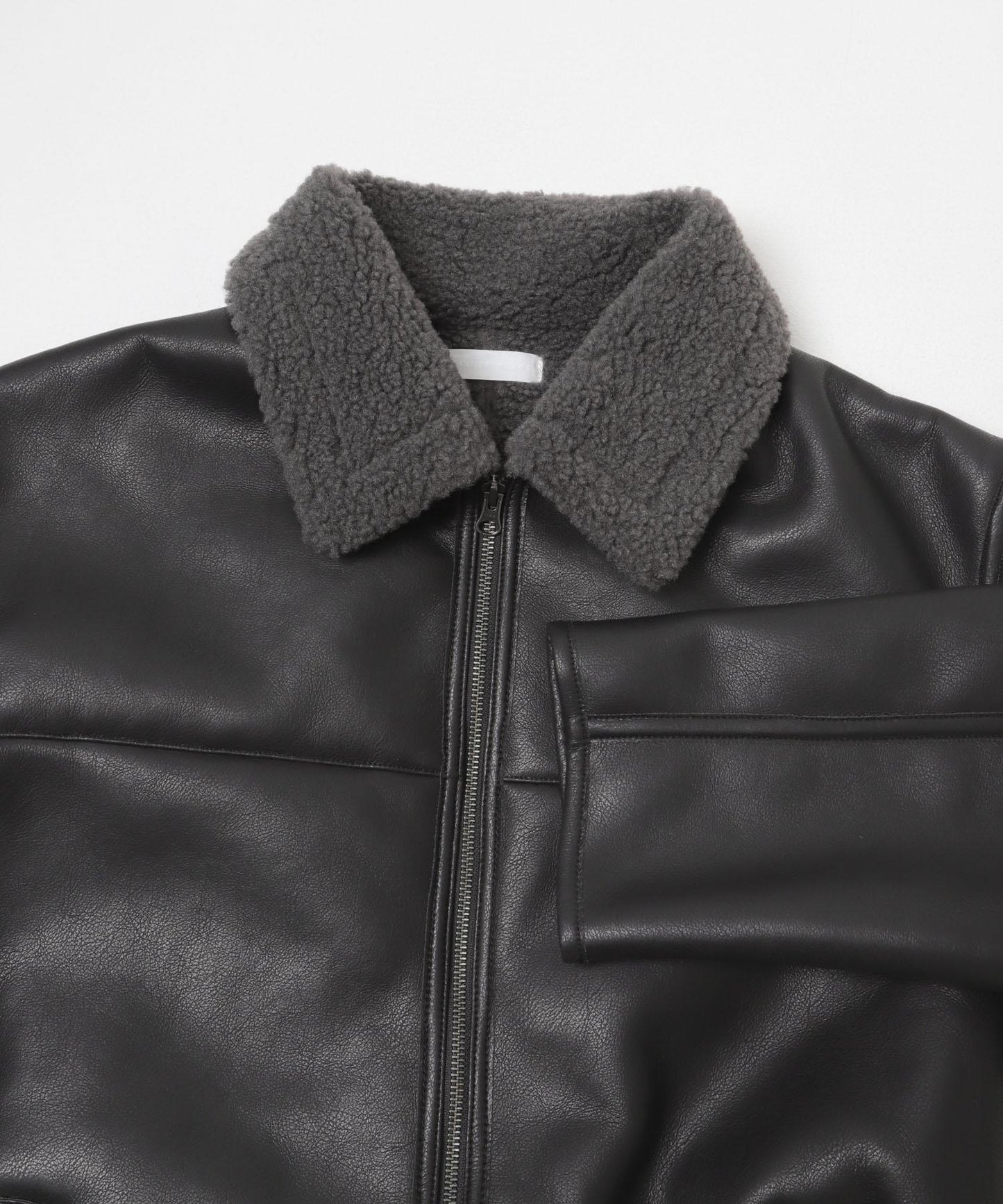 拼色仿羊羔絨飛行夾克