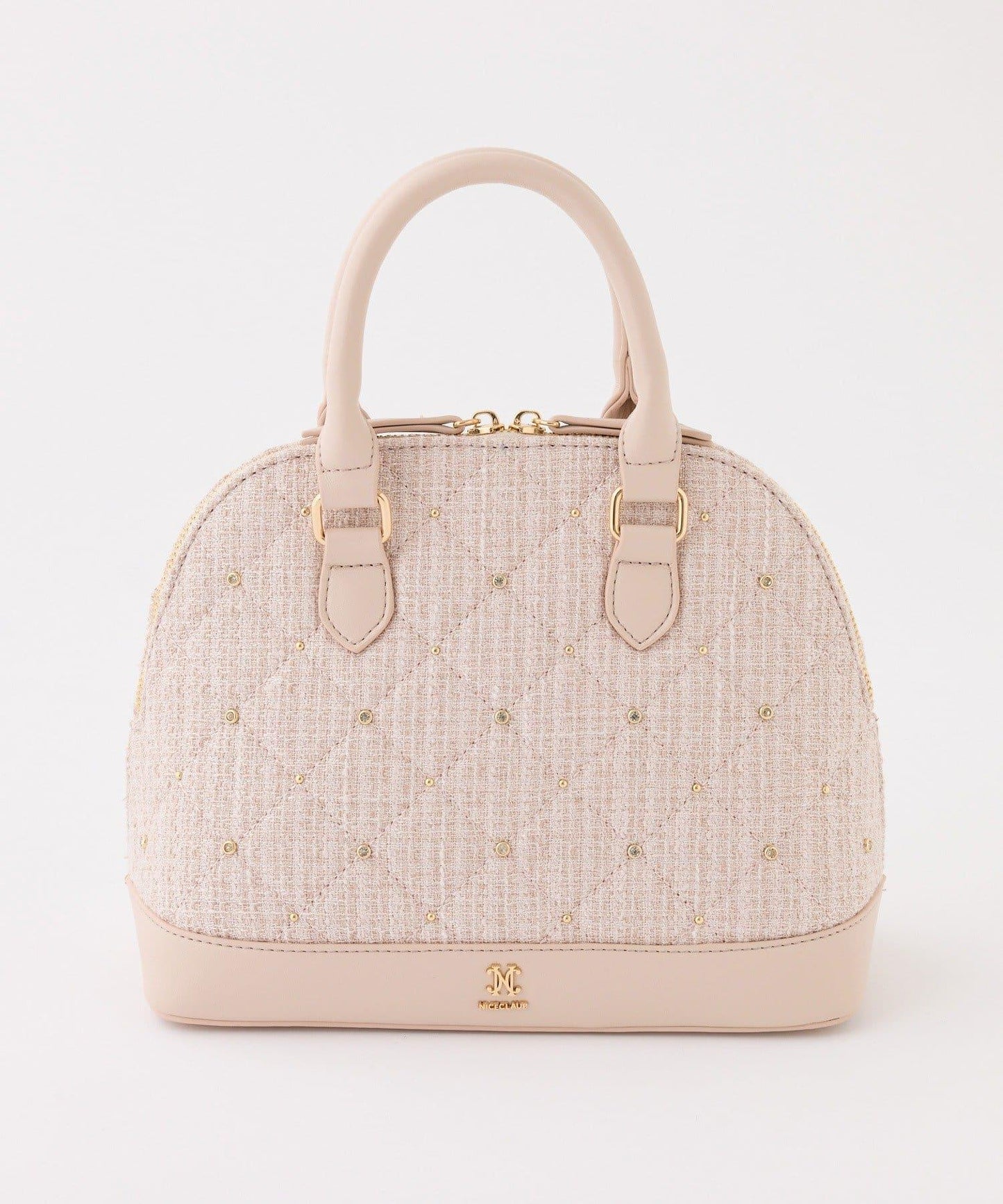 【HolidayCollection】寶石裝飾鉚釘手提包