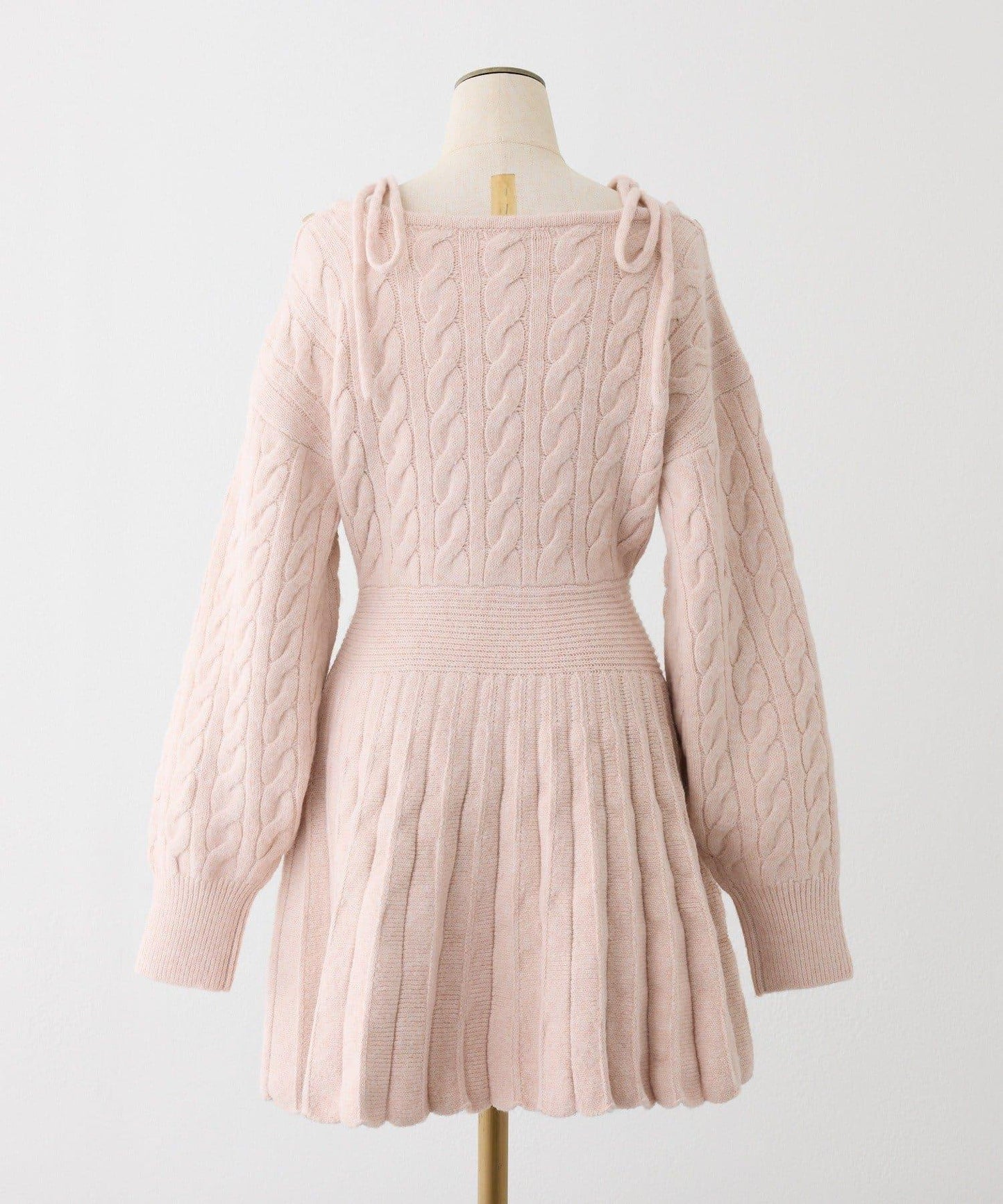 【HolidayCollection】麻花針織迷你連衣裙