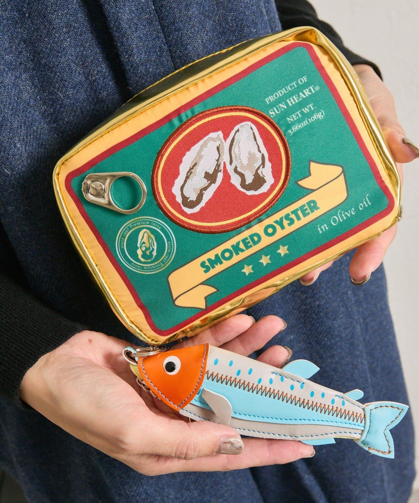 OYSTER&FISH/牡蠣罐頭&魚形收納包