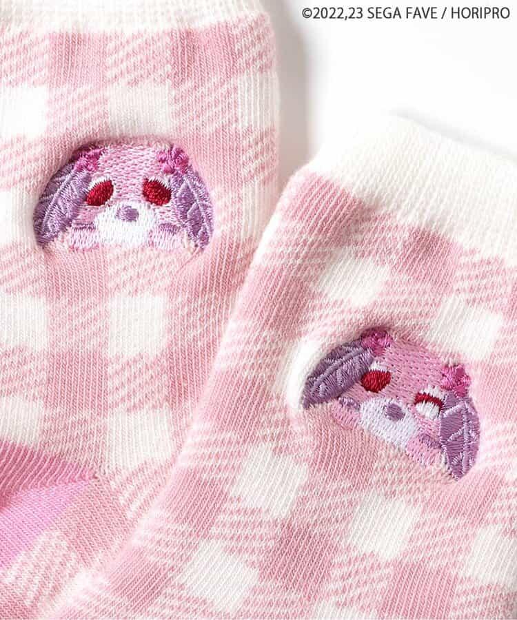 茶犬單點刺繡襪