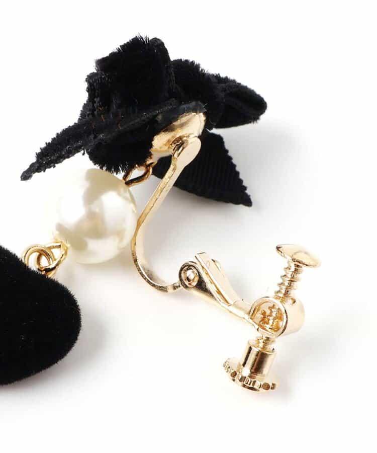 蝴蝶結珍珠耳夾