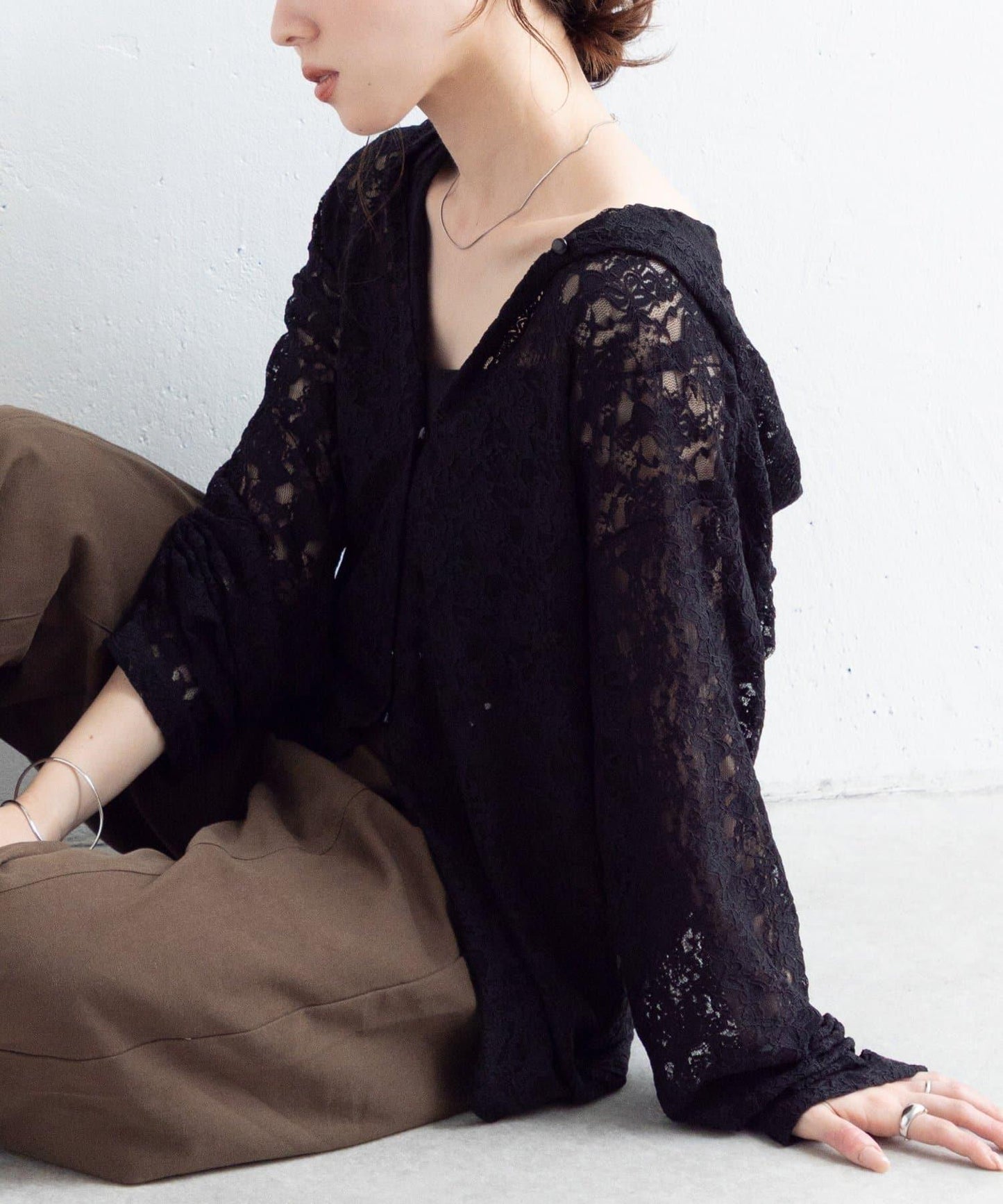 【Kastane】蕾絲連帽衫