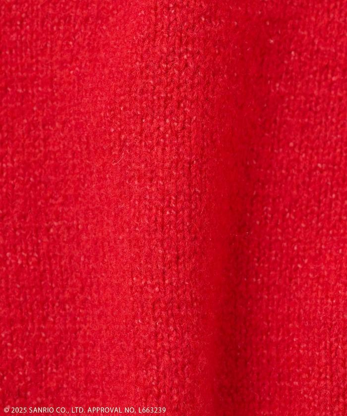 「HELLO KITTY」毛圈刺繡字母針織衫