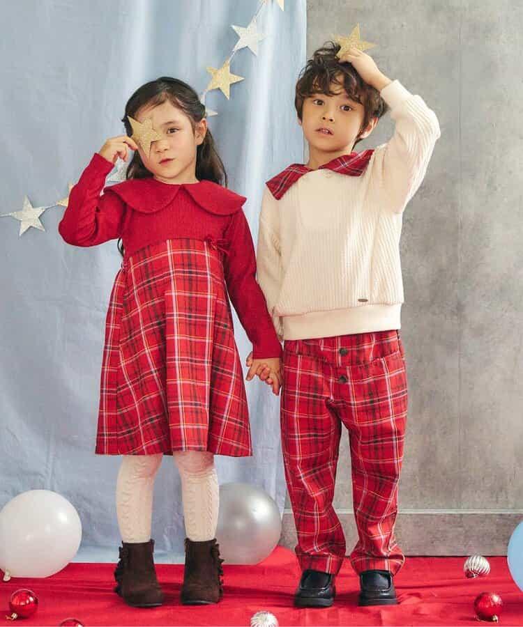 【リンク】斗篷格紋連衣裙