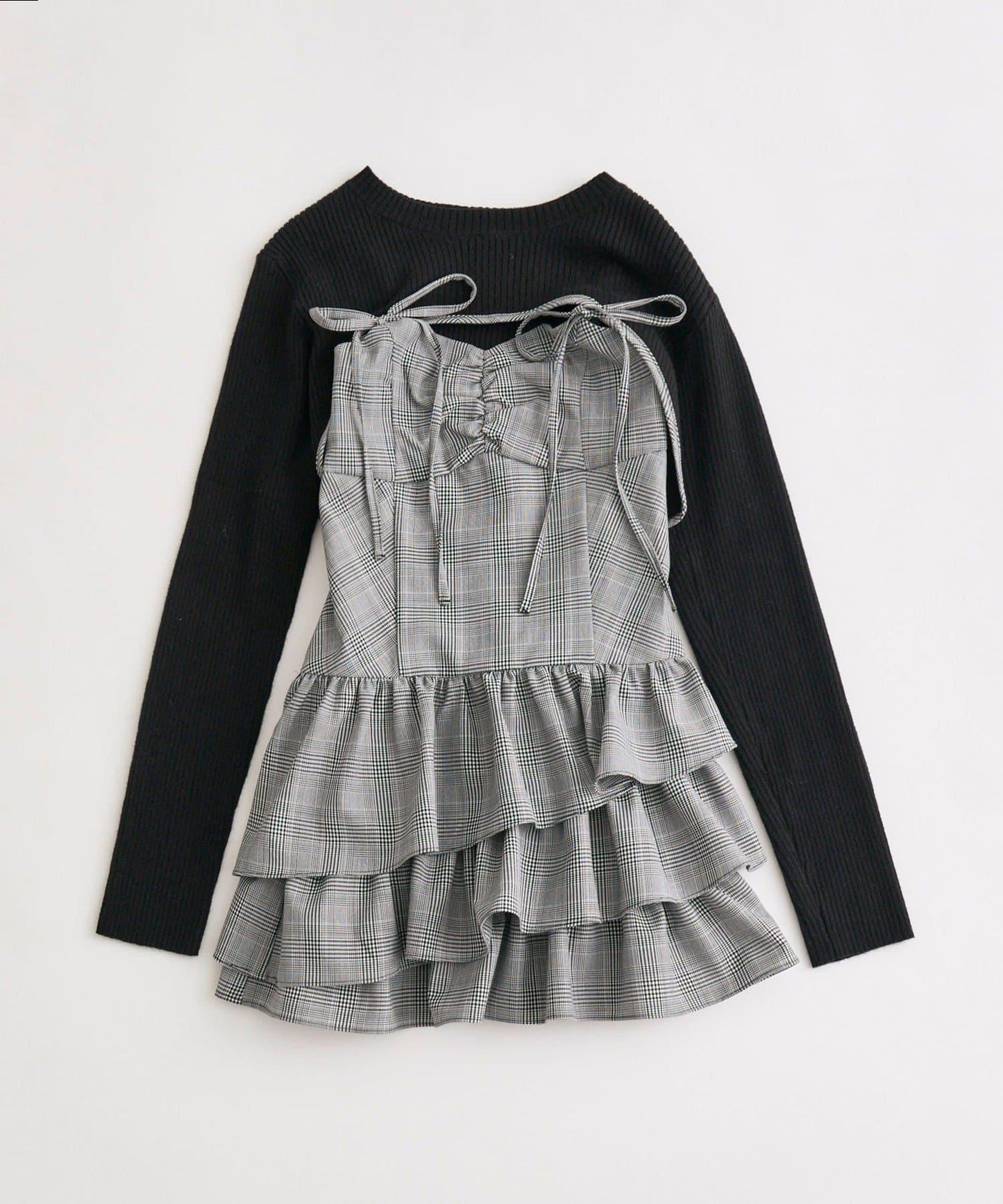 針織套裝迷你吊帶連衣裙