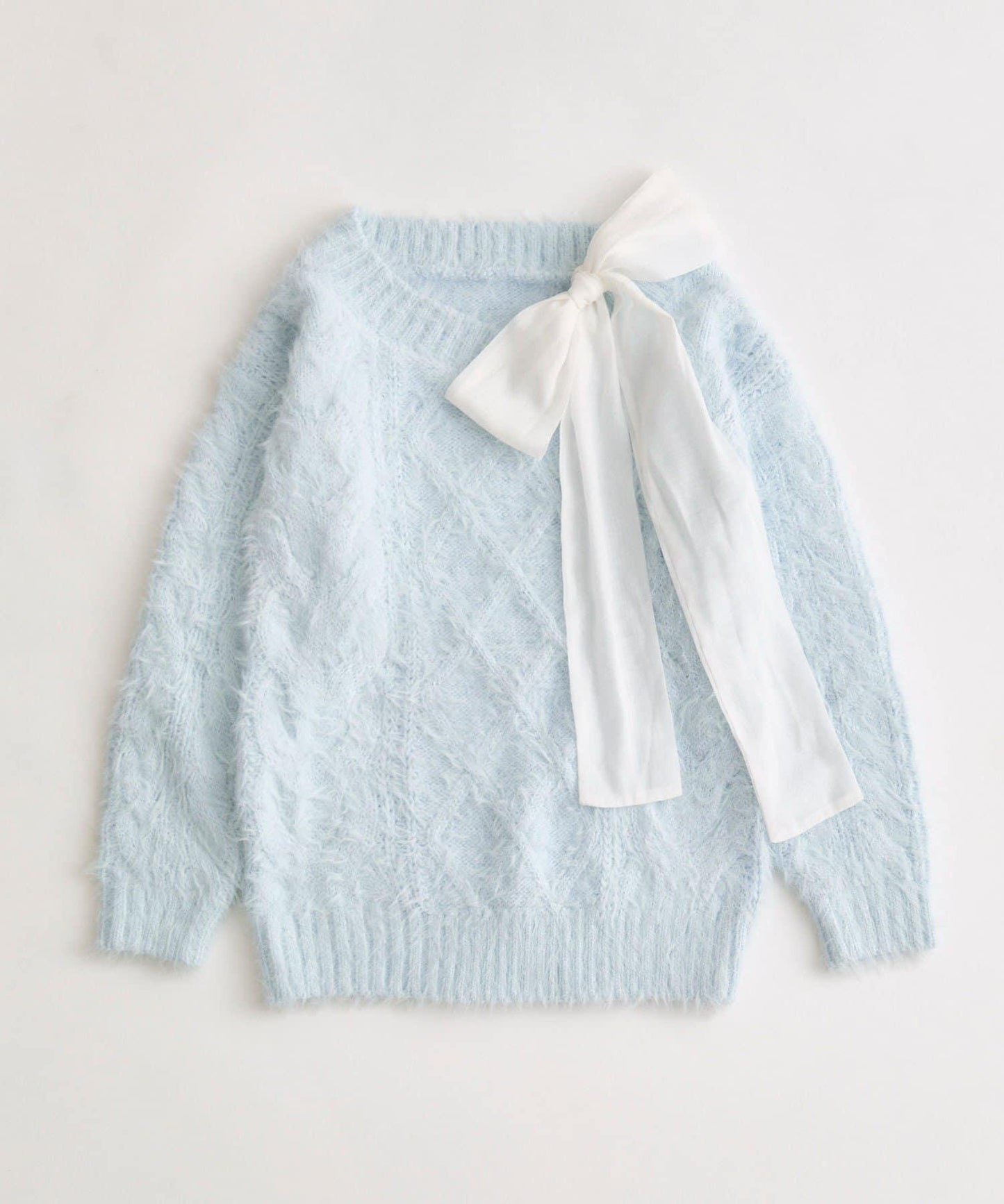 蓬鬆麻花針織連衣裙