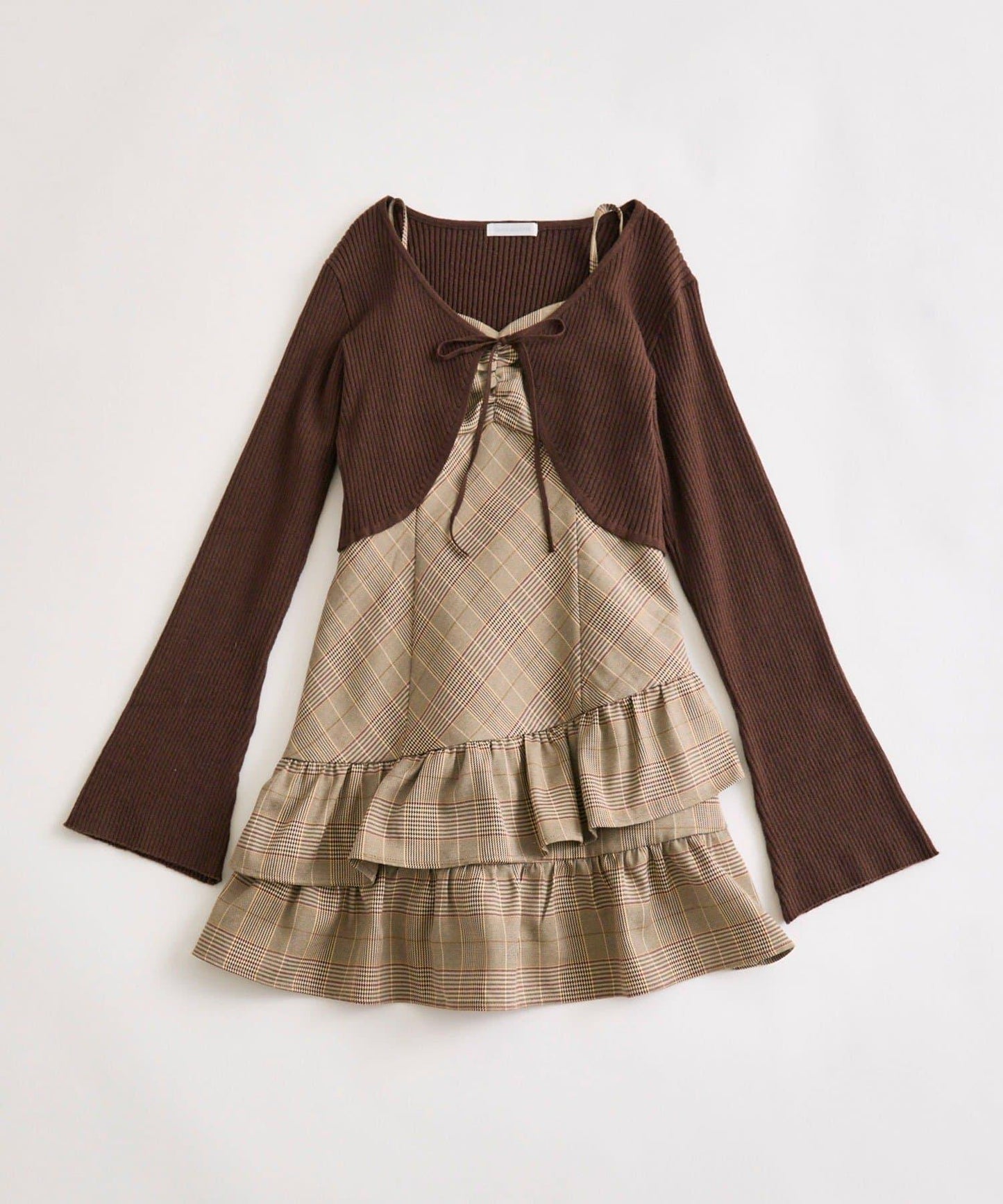 針織開衫套裝連衣裙