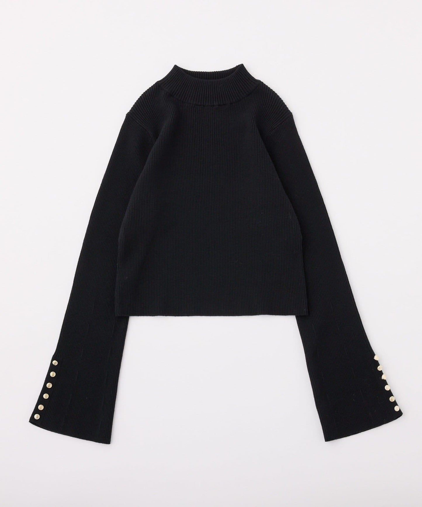 金色紐扣高領針織衫