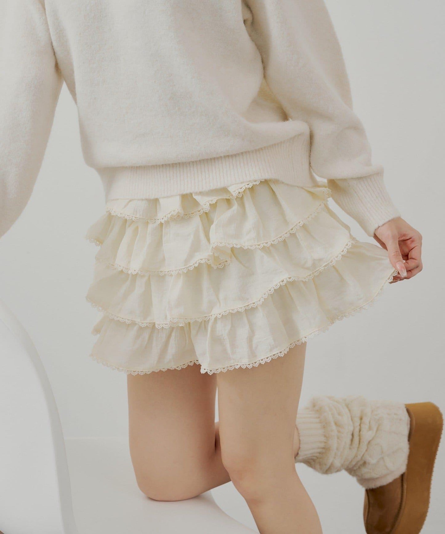 荷葉邊層疊迷你裙